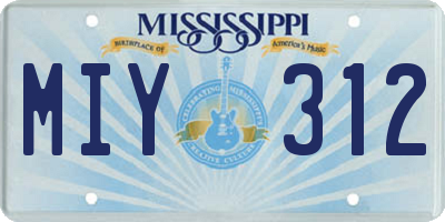 MS license plate MIY312