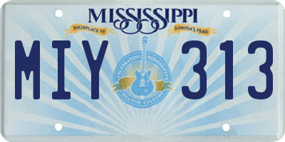 MS license plate MIY313