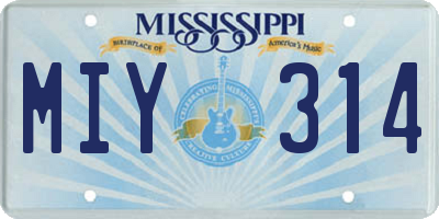 MS license plate MIY314