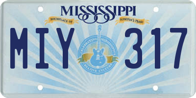 MS license plate MIY317