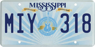 MS license plate MIY318