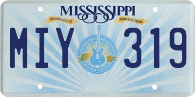 MS license plate MIY319