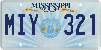 MS license plate MIY321