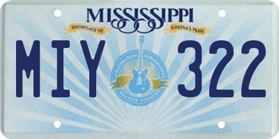 MS license plate MIY322