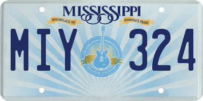 MS license plate MIY324