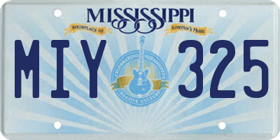 MS license plate MIY325