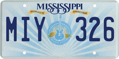 MS license plate MIY326
