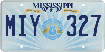MS license plate MIY327