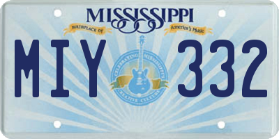 MS license plate MIY332