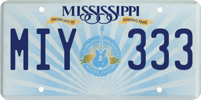 MS license plate MIY333