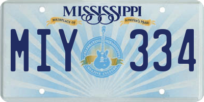 MS license plate MIY334