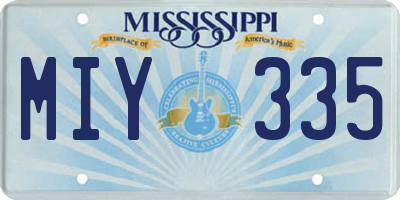 MS license plate MIY335