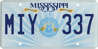 MS license plate MIY337