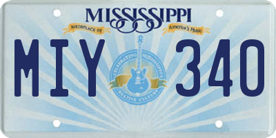 MS license plate MIY340