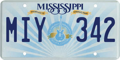 MS license plate MIY342