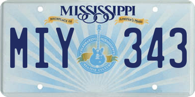 MS license plate MIY343