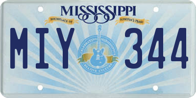 MS license plate MIY344