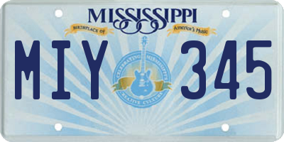 MS license plate MIY345