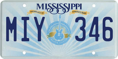 MS license plate MIY346