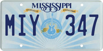 MS license plate MIY347