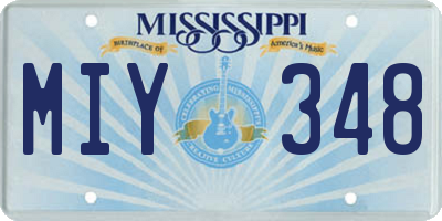 MS license plate MIY348