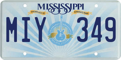 MS license plate MIY349