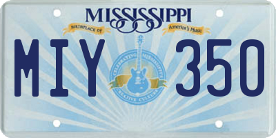 MS license plate MIY350