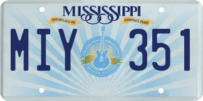 MS license plate MIY351