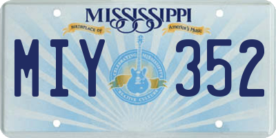 MS license plate MIY352