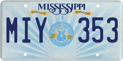 MS license plate MIY353