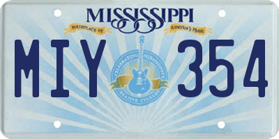 MS license plate MIY354
