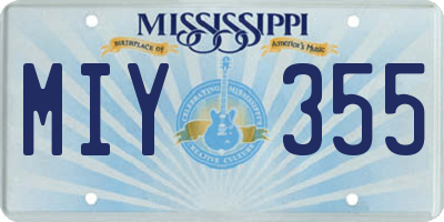 MS license plate MIY355