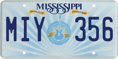 MS license plate MIY356