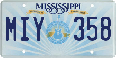MS license plate MIY358