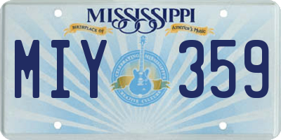 MS license plate MIY359