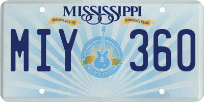 MS license plate MIY360