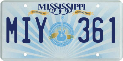 MS license plate MIY361