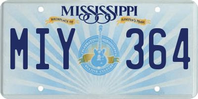 MS license plate MIY364