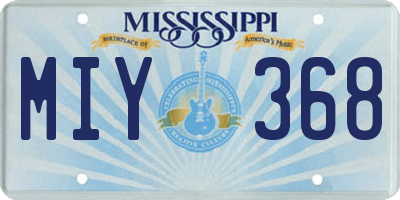 MS license plate MIY368