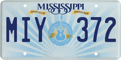 MS license plate MIY372