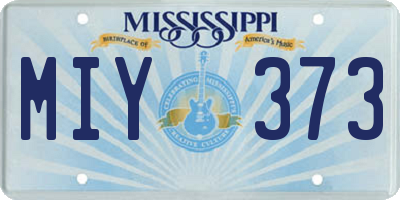 MS license plate MIY373