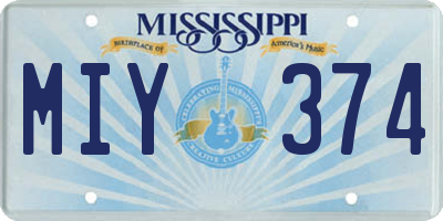 MS license plate MIY374
