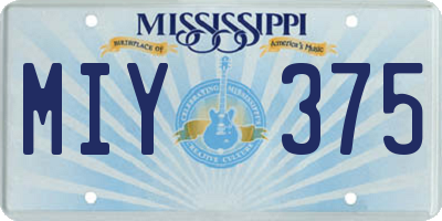 MS license plate MIY375