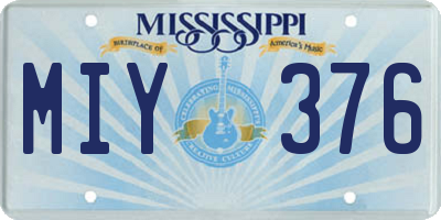 MS license plate MIY376