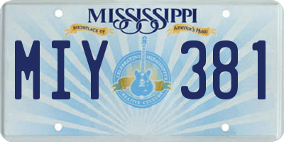 MS license plate MIY381