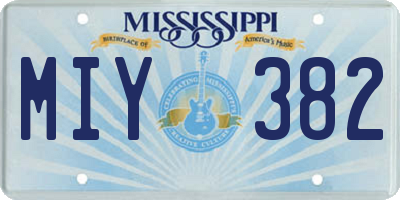 MS license plate MIY382