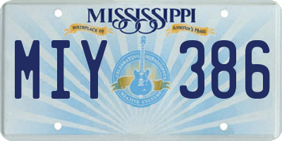 MS license plate MIY386