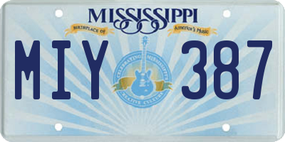 MS license plate MIY387