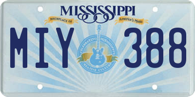 MS license plate MIY388