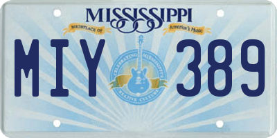 MS license plate MIY389